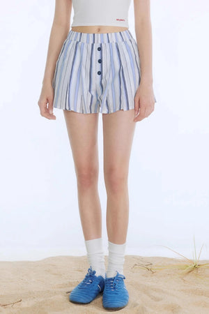 Sea Pleated Skirt