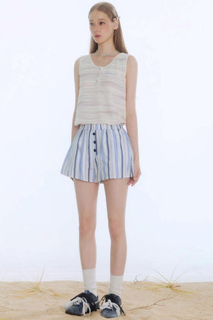Sea Pleated Skirt