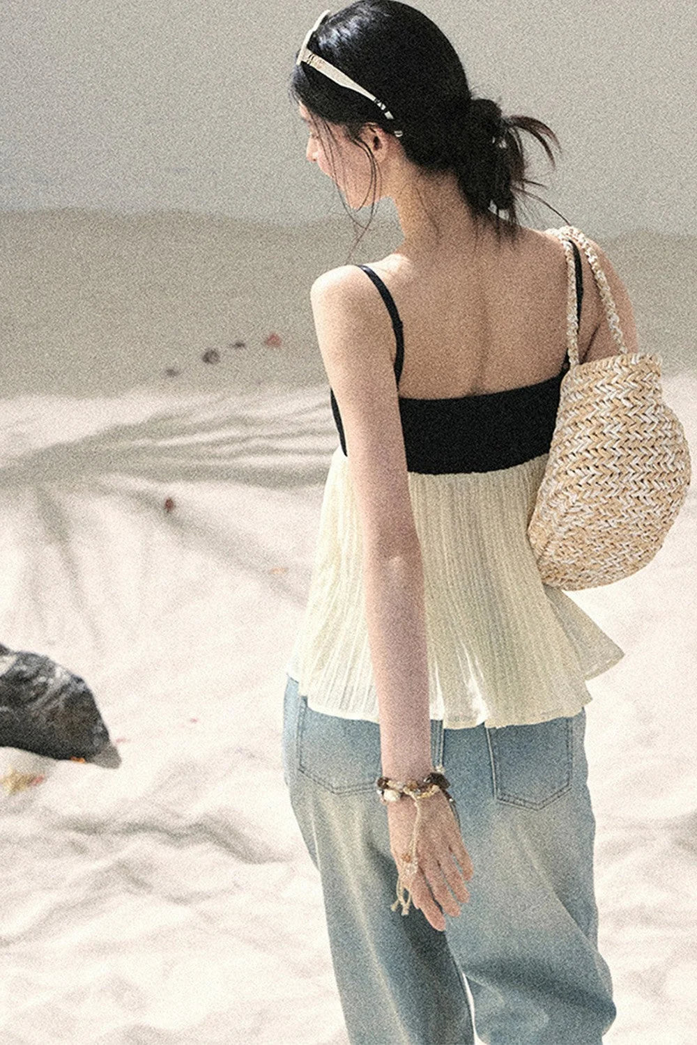 Sea Salt Butterfly Wide-Leg Jeans