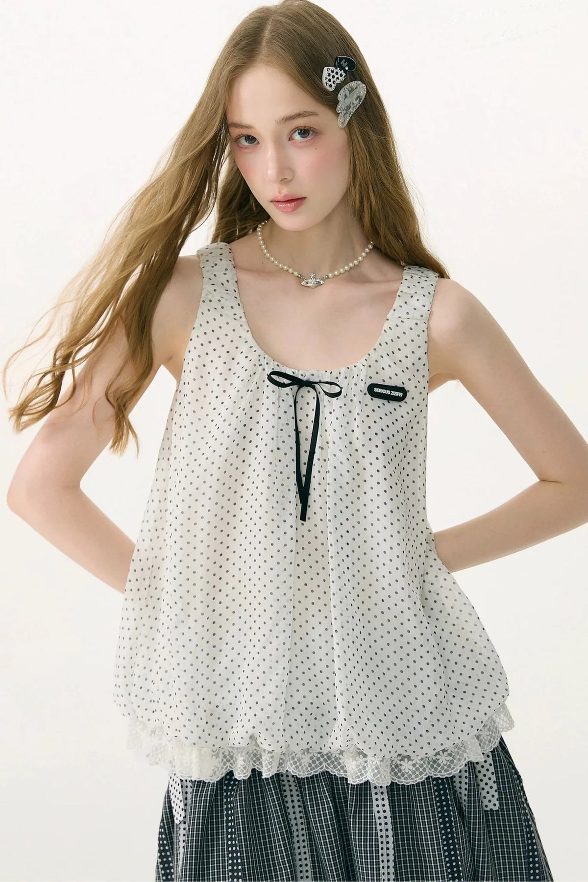 Sea Salt Lace Polka Dot Camisole