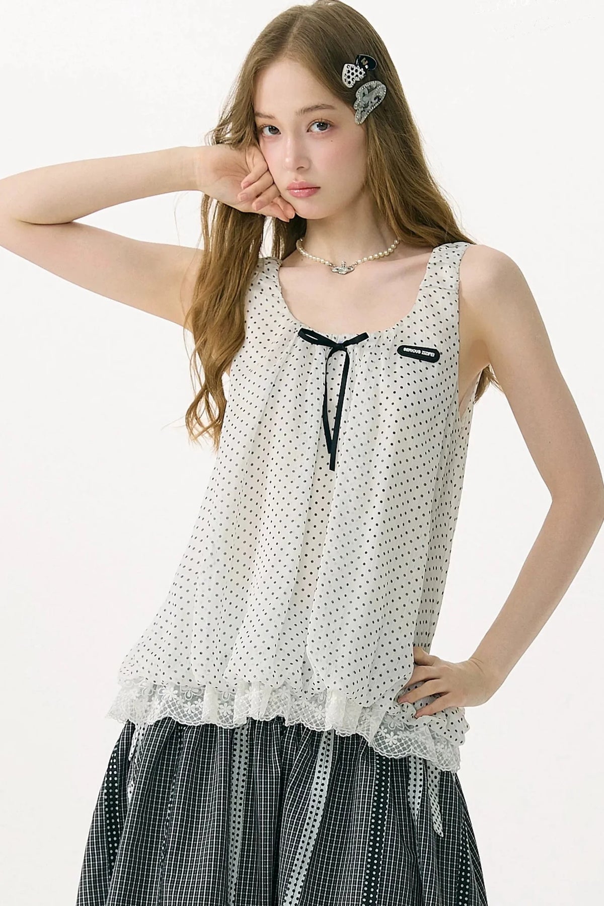 Sea Salt Lace Polka Dot Camisole
