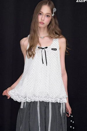Sea Salt Lace Polka Dot Camisole