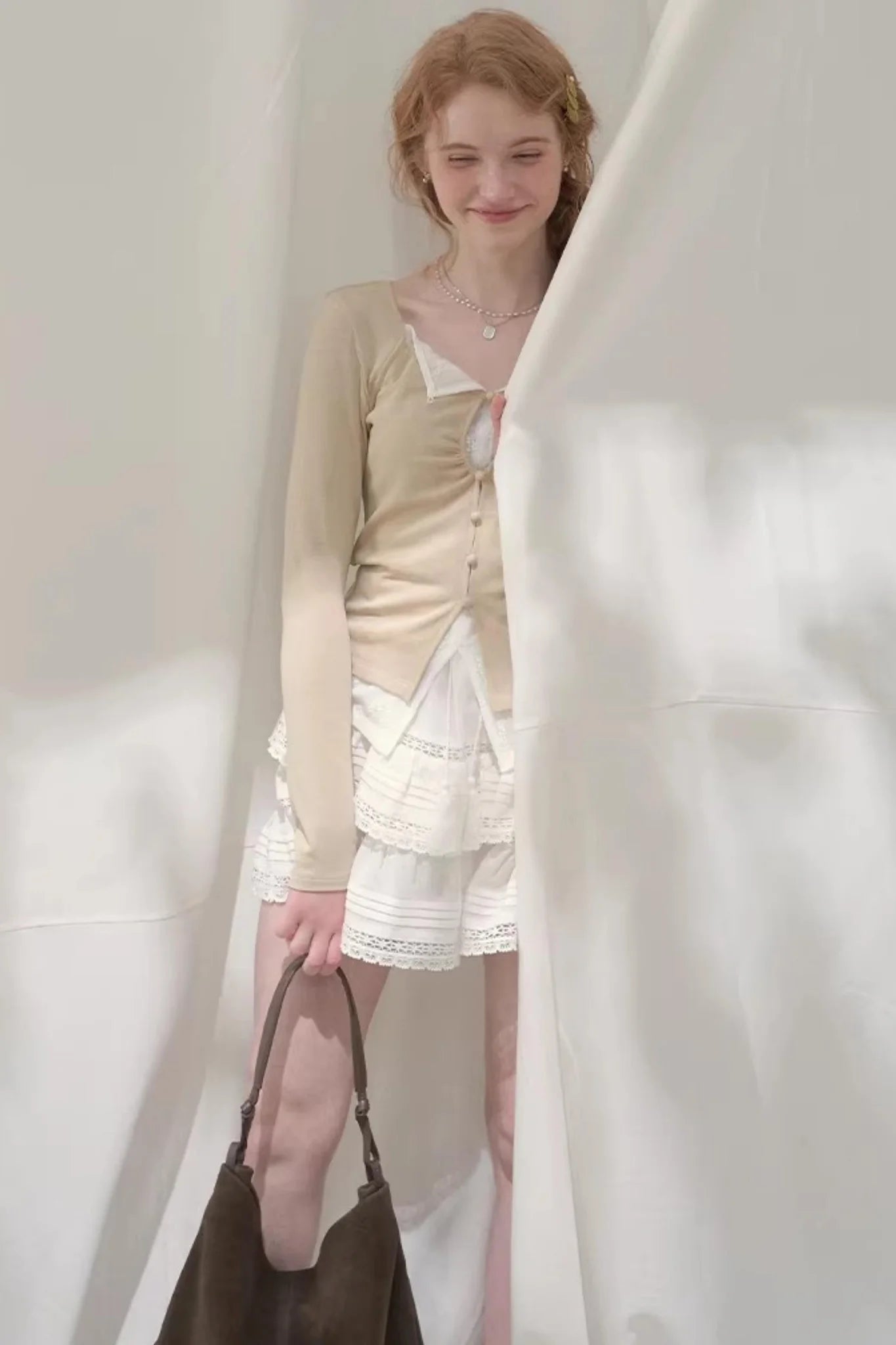 Seashell Lace Layered Top