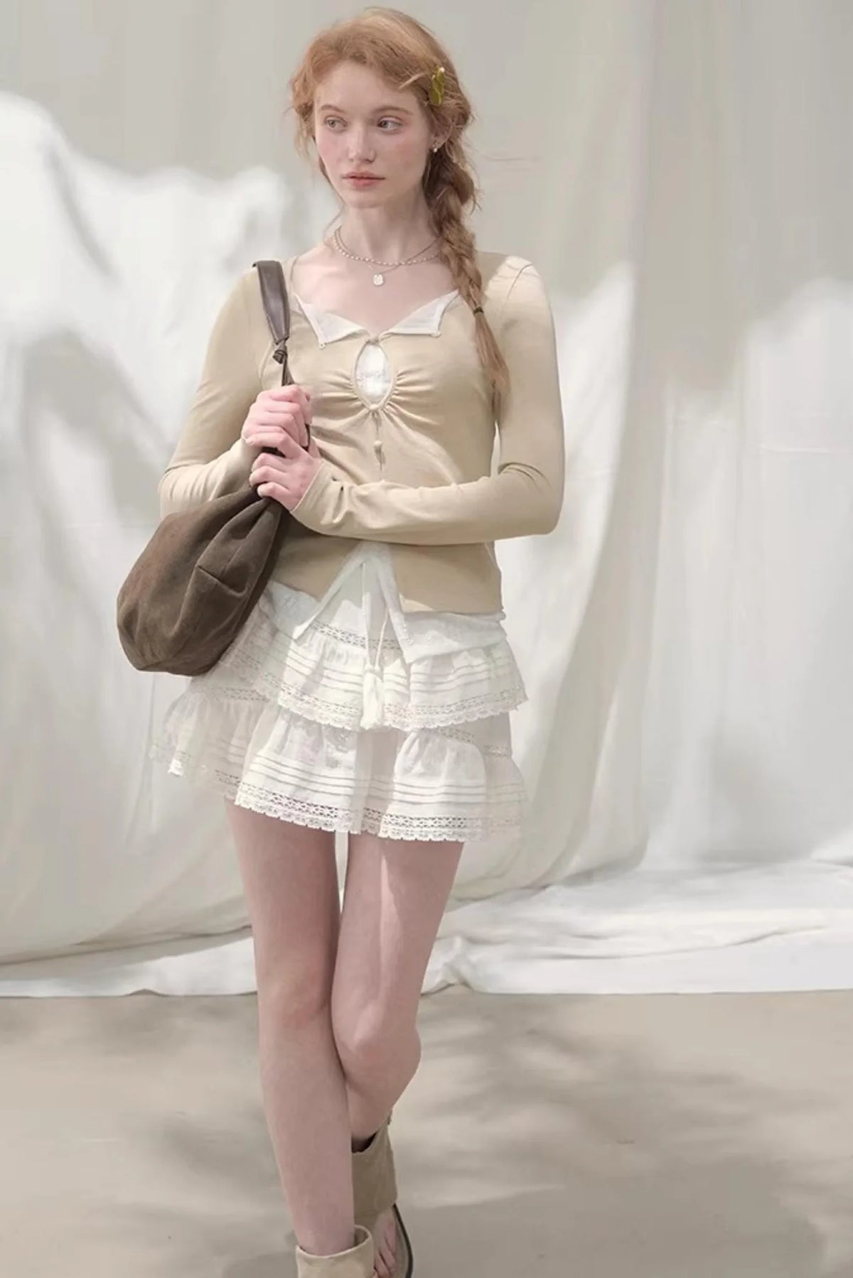 Seashell Lace Layered Top
