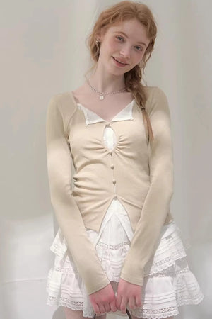 Seashell Lace Layered Top