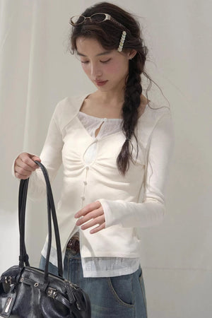 Seashell Lace Layered Top