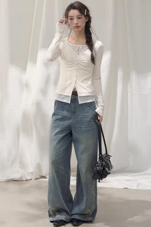 Seashell Lace Layered Top