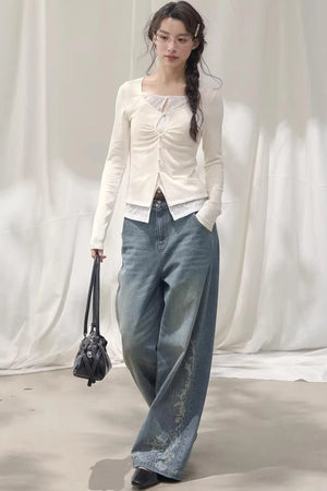 Seashell Lace Layered Top