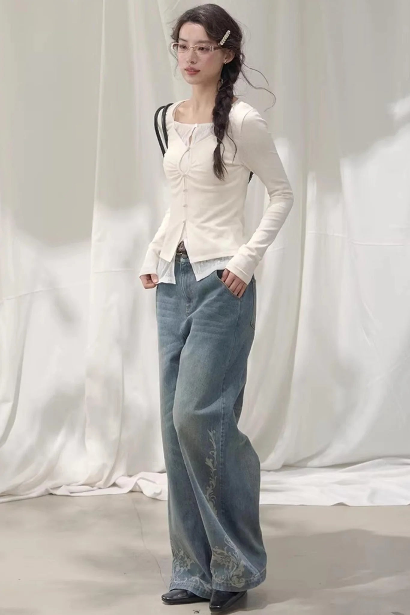 Seashell Lace Layered Top