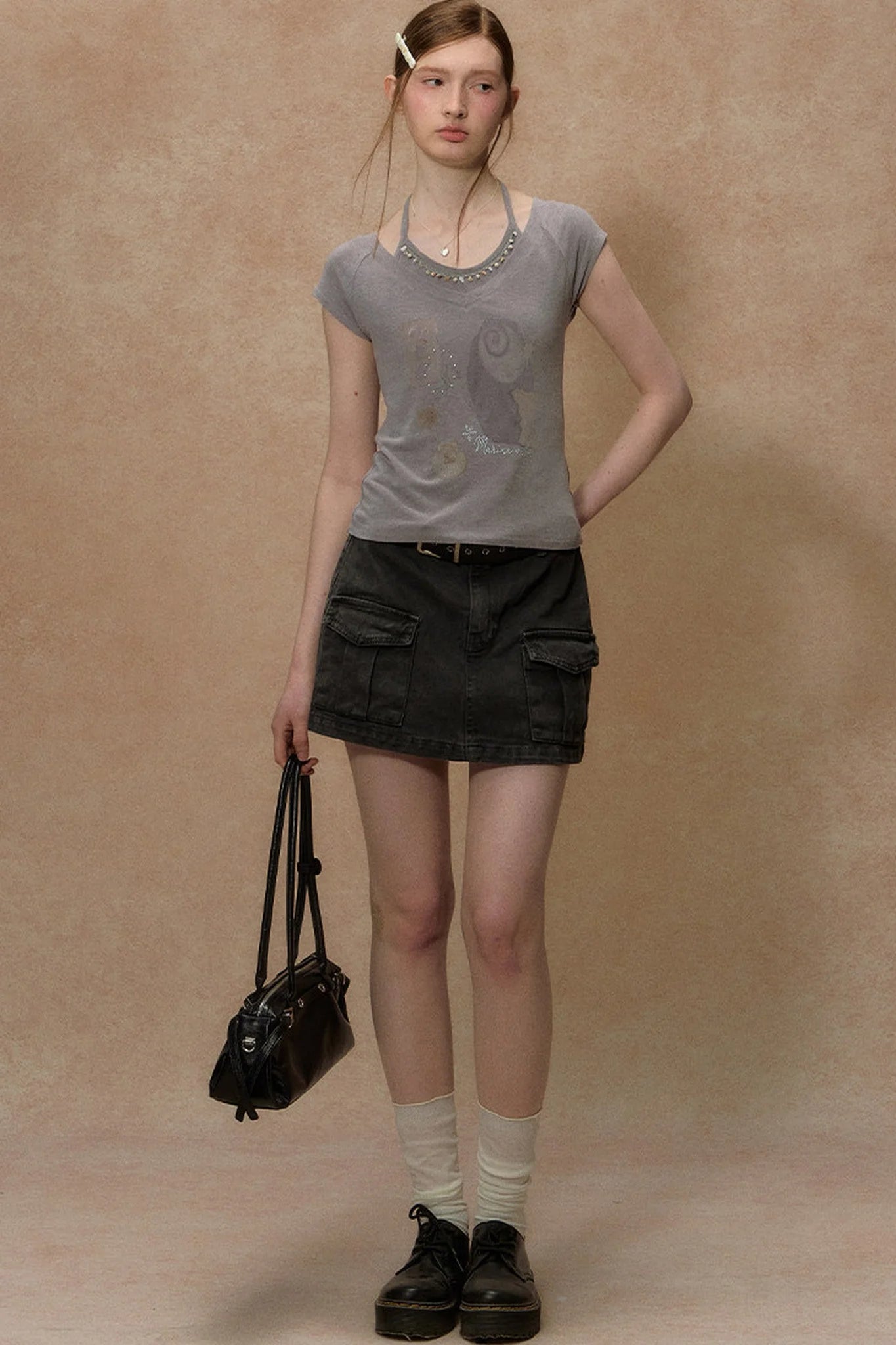 Seashell V-Neck Printed Top