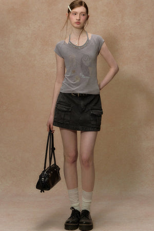 Seashell V-Neck Printed Top