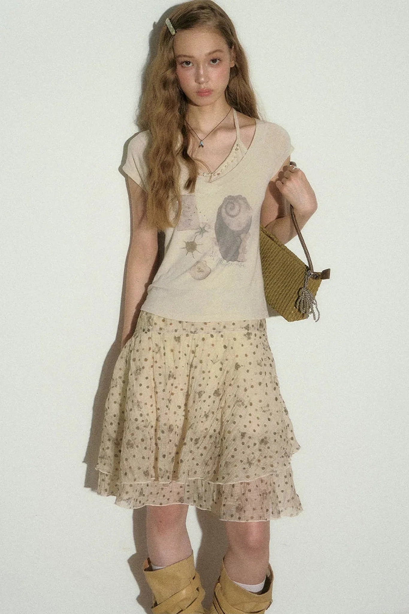 Seashell V-Neck Printed Top
