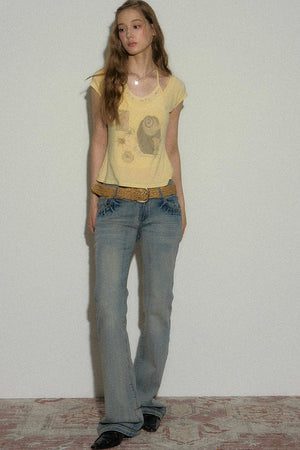 Seashell V-Neck Printed Top