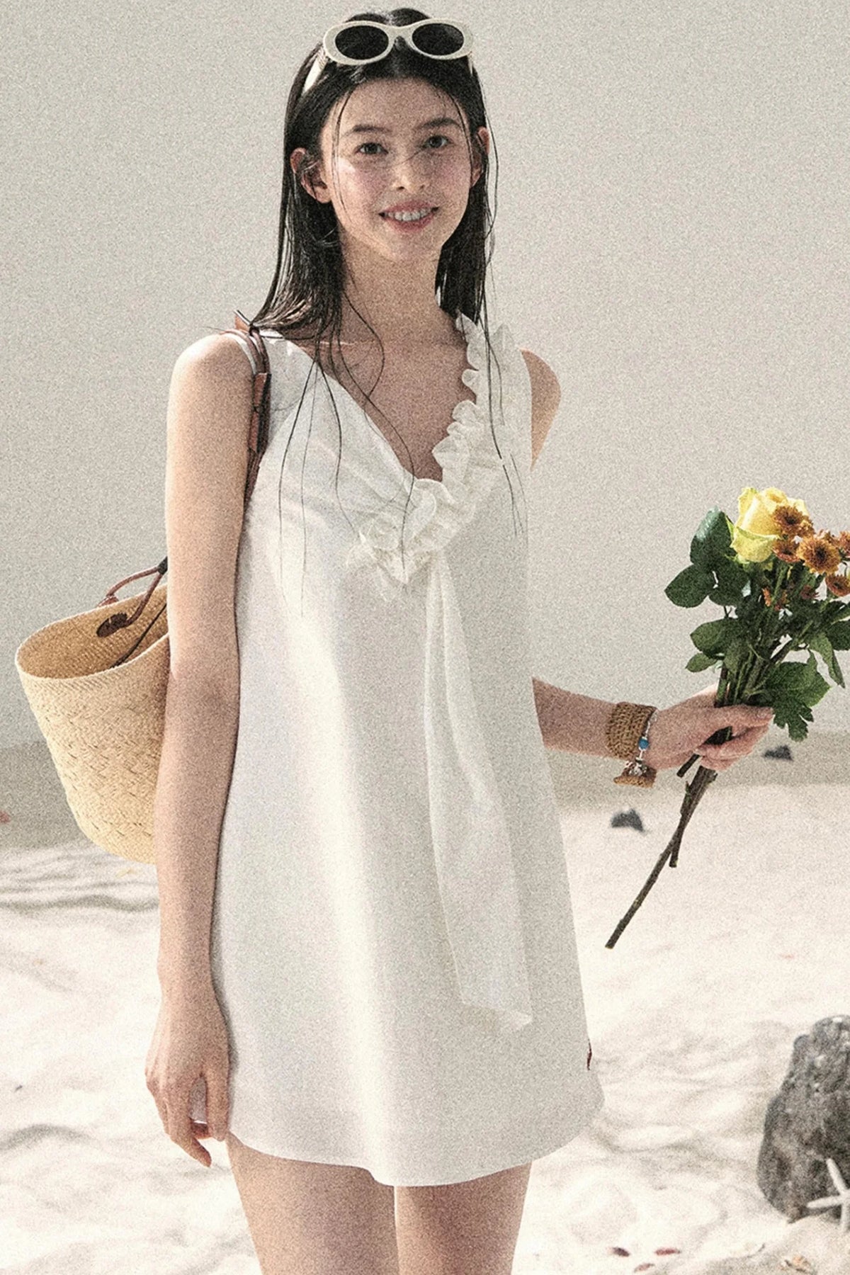 Seaside Breeze Ruffled Dress