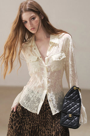 Semi-Sheer Lace Shirt