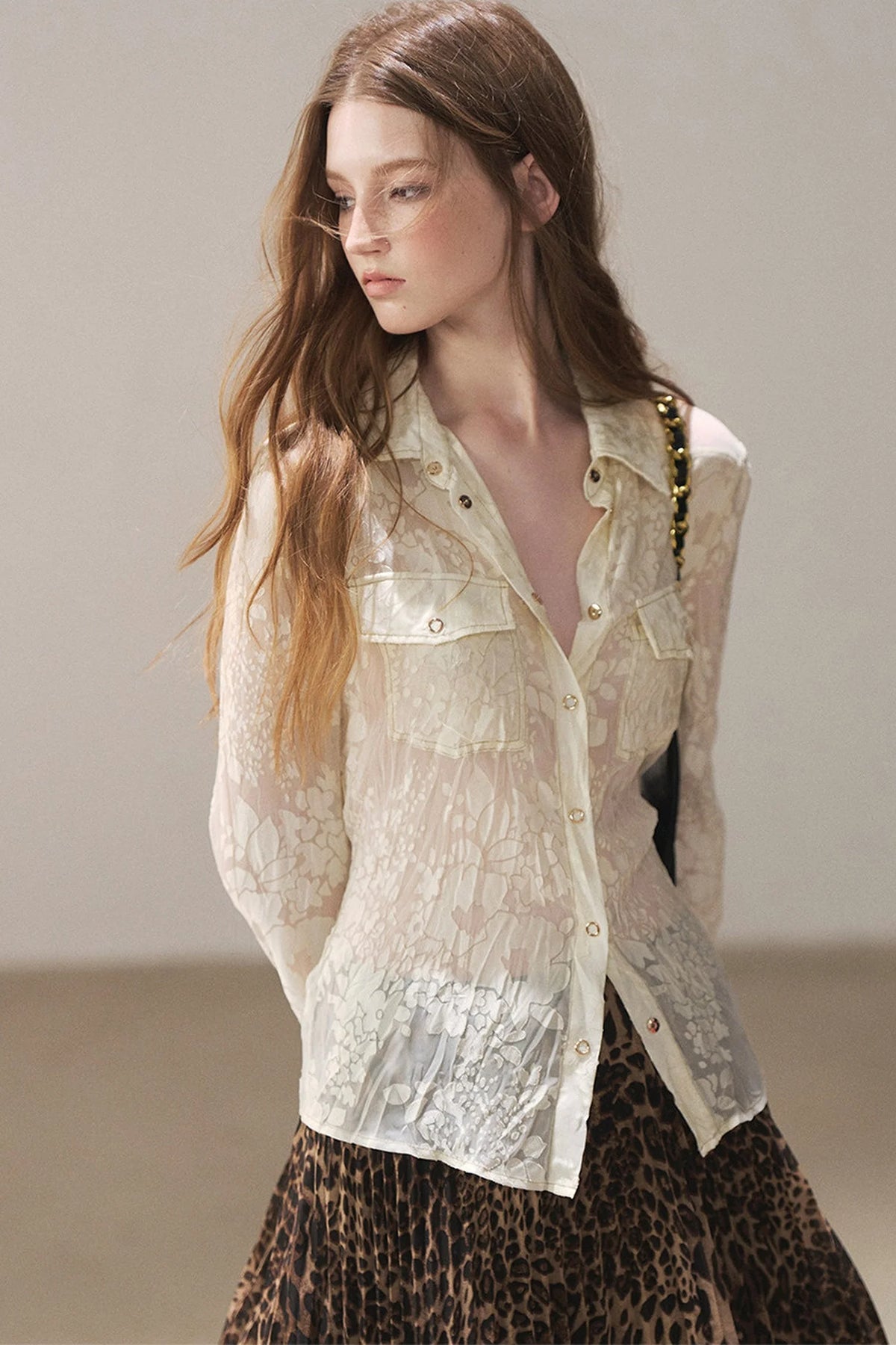 Semi-Sheer Lace Shirt