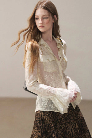 Semi-Sheer Lace Shirt