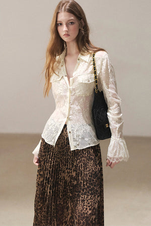 Semi-Sheer Lace Shirt
