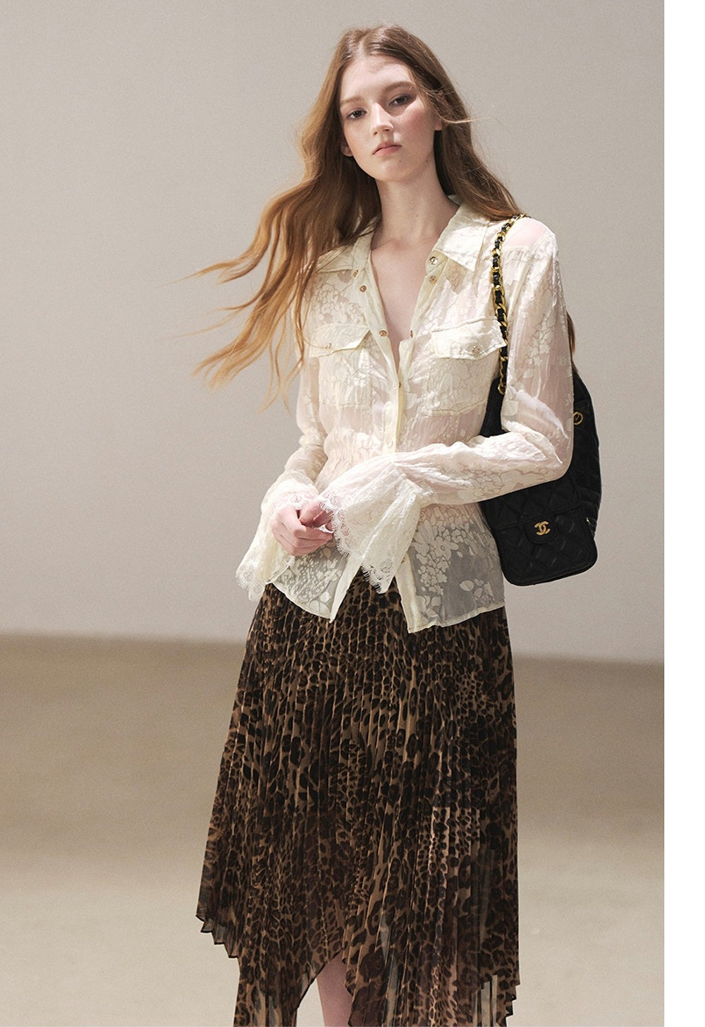 Semi-Sheer Lace Shirt