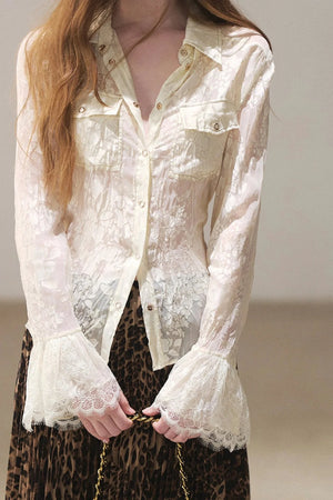 Semi-Sheer Lace Shirt