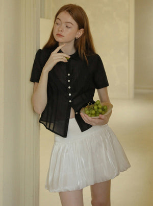Semi-Sheer Waisted Shirt