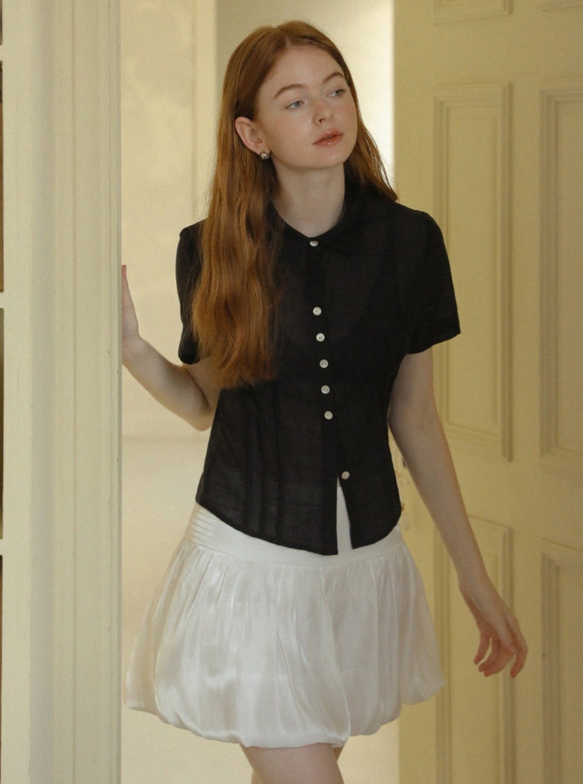 Semi-Sheer Waisted Shirt