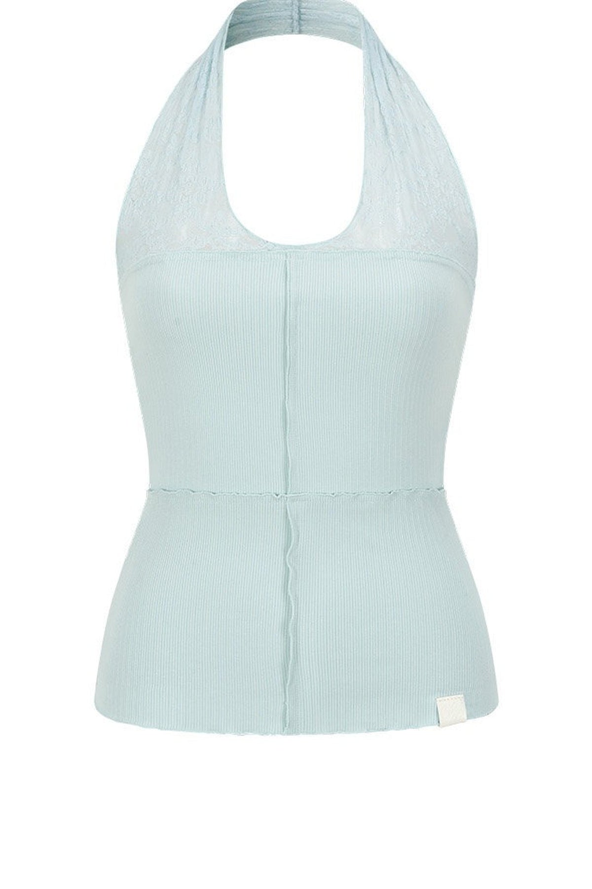 Semi-Transparent Lace Halter Top