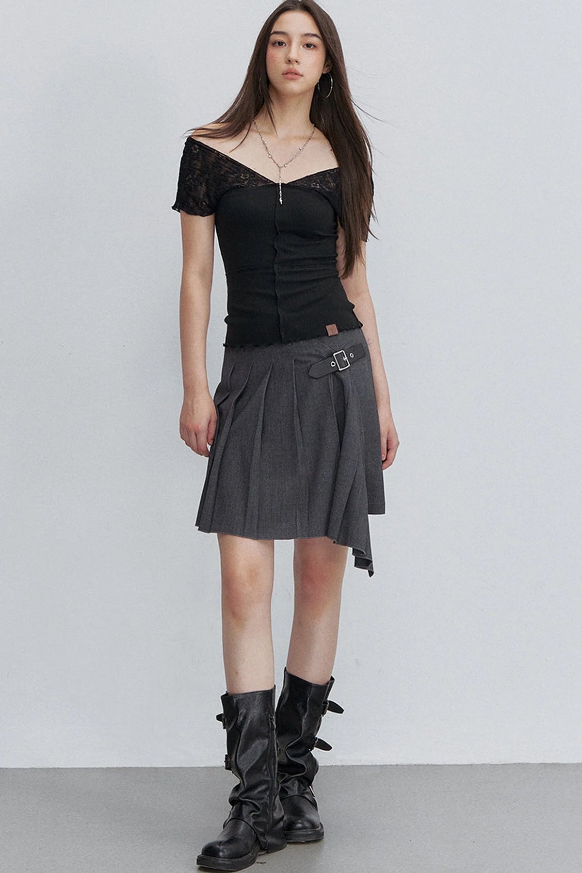 Semi-Transparent Lace Modal Top