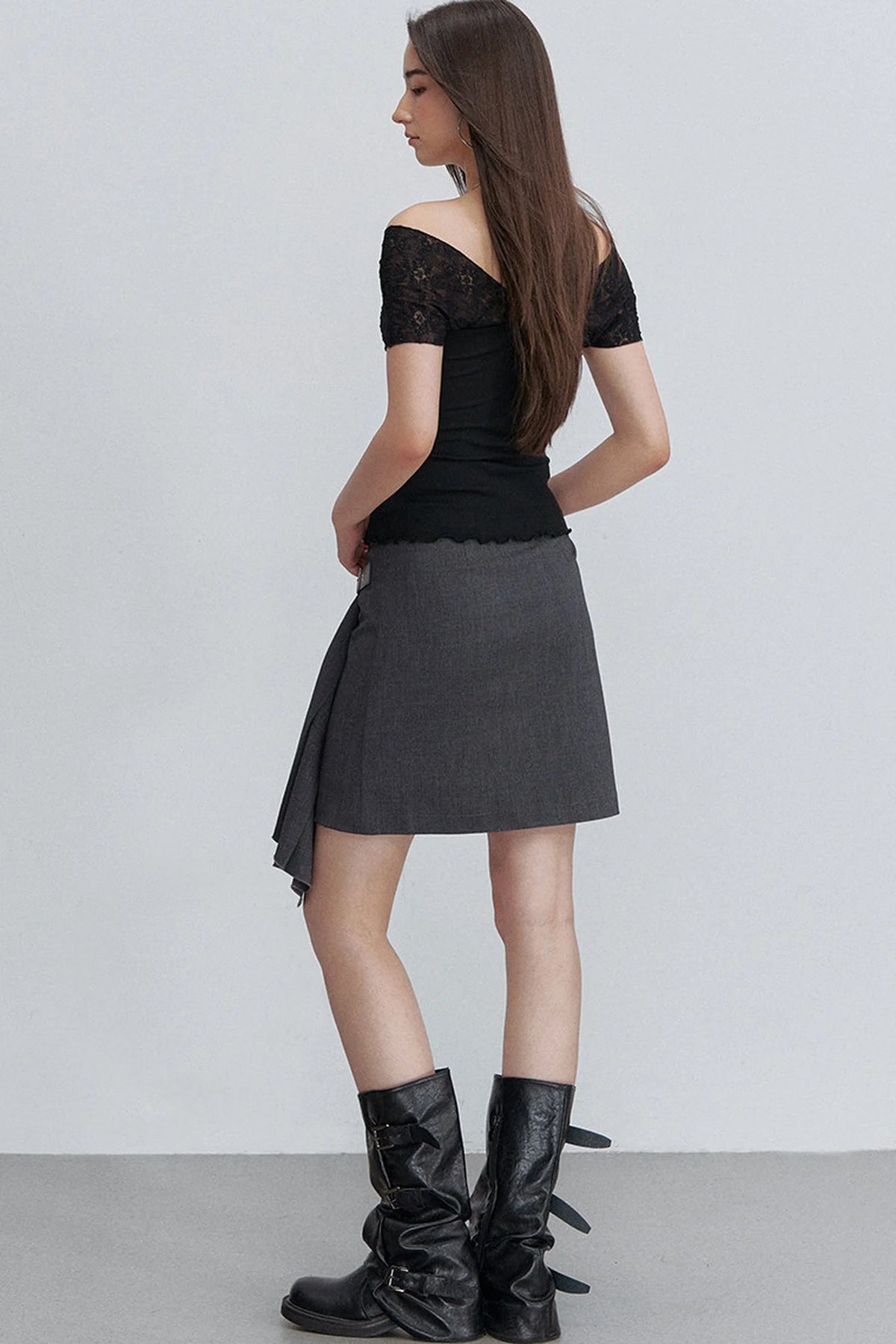 Semi-Transparent Lace Modal Top