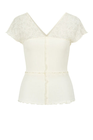 Semi-Transparent Lace Modal Top