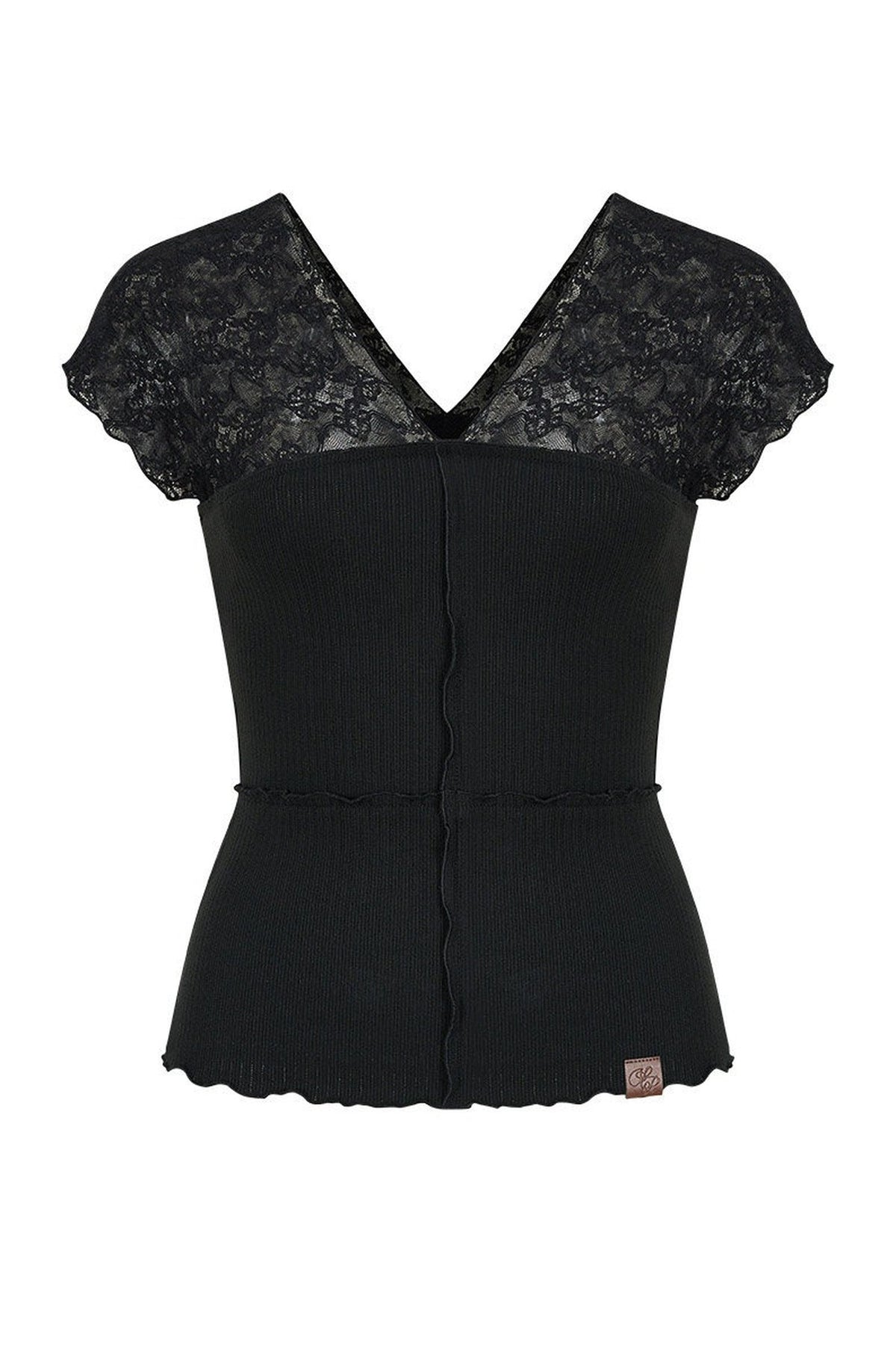 Semi-Transparent Lace Modal Top