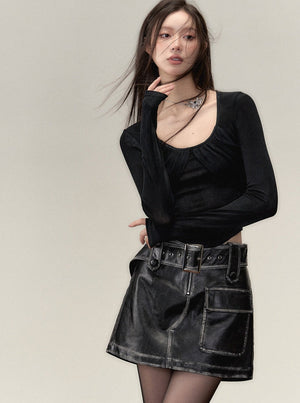 Sense Niche Strappy Long Sleeve Top