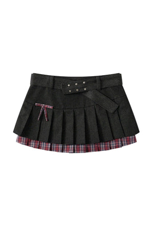 Separate Fart Curtains With Plaid Halter Skirt Set