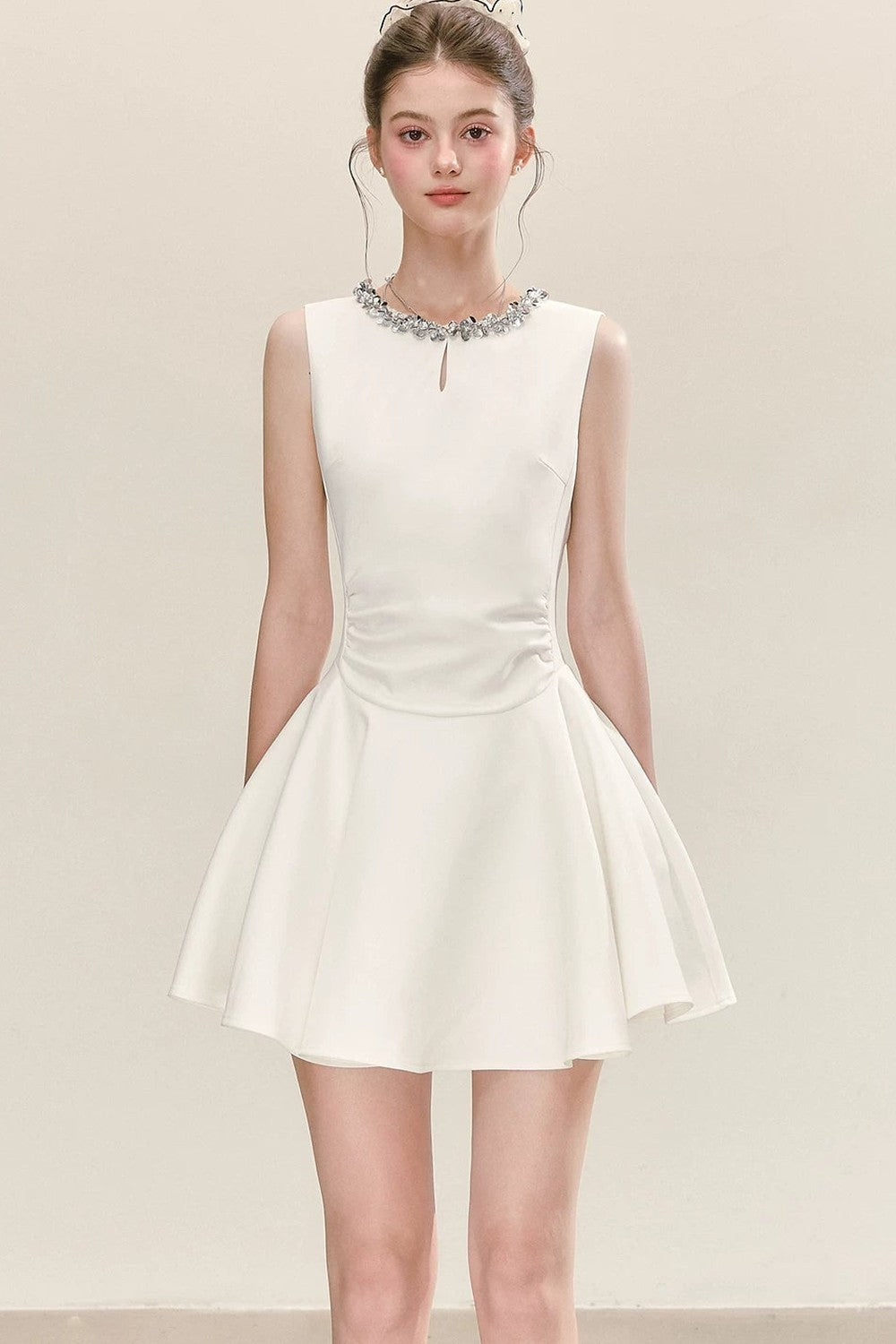 Sequin Collar Sleeveless Dress