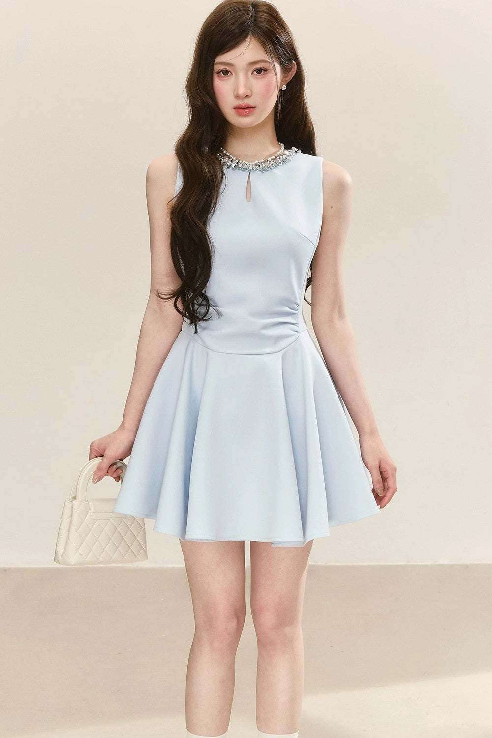 Sequin Collar Sleeveless Dress