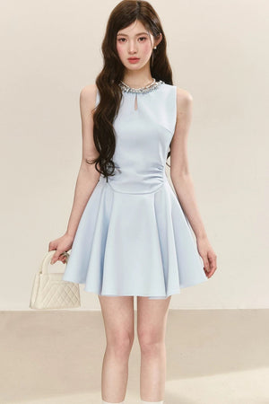 Sequin Collar Sleeveless Dress