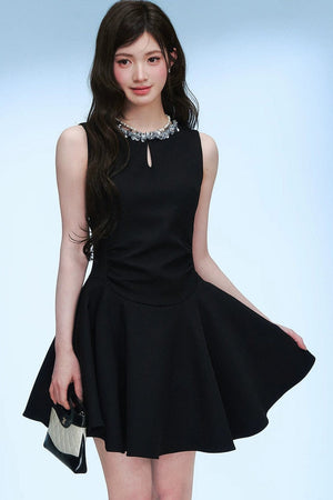 Sequin Collar Sleeveless Dress