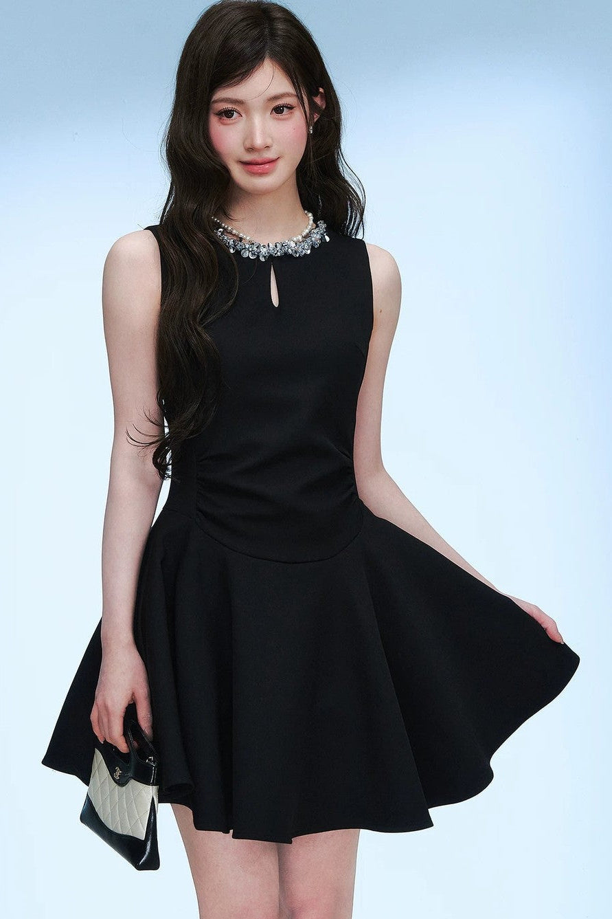 Sequin Collar Sleeveless Dress
