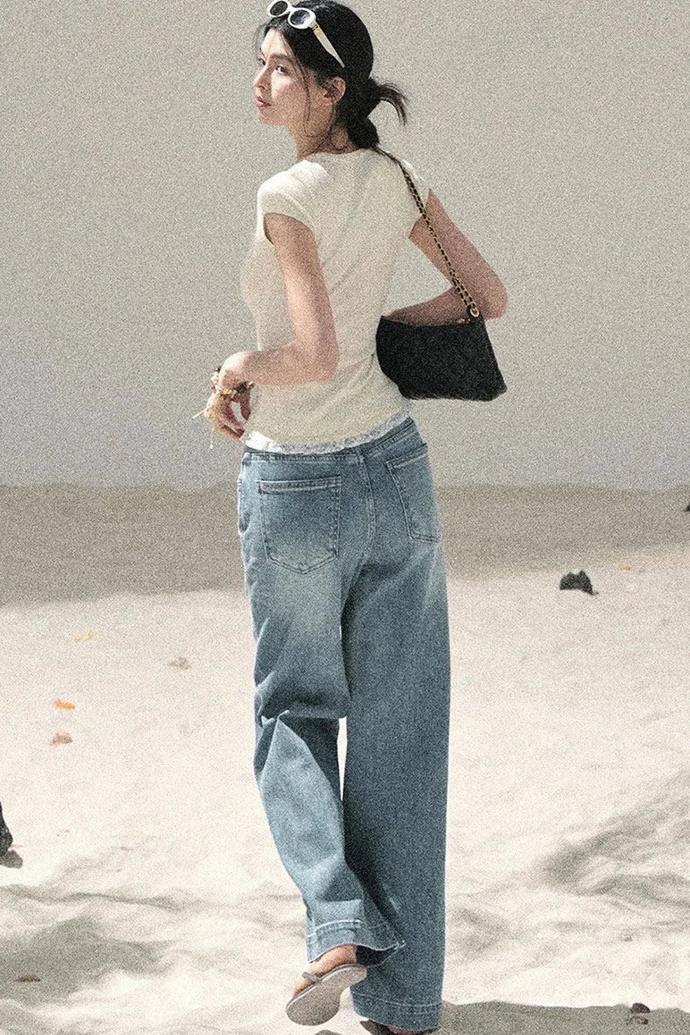 Sequin Straight Leg Jeans