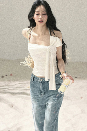 Sequin Straight Leg Jeans