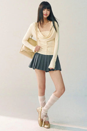 Sequined Swing-Collar Top