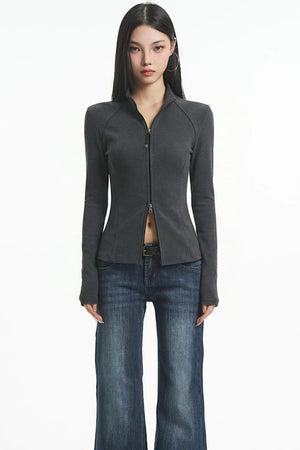 Sexy Black Fleece Cardigan Jacket
