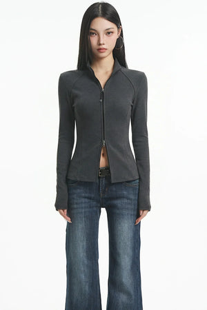 Sexy Black Fleece Cardigan Jacket