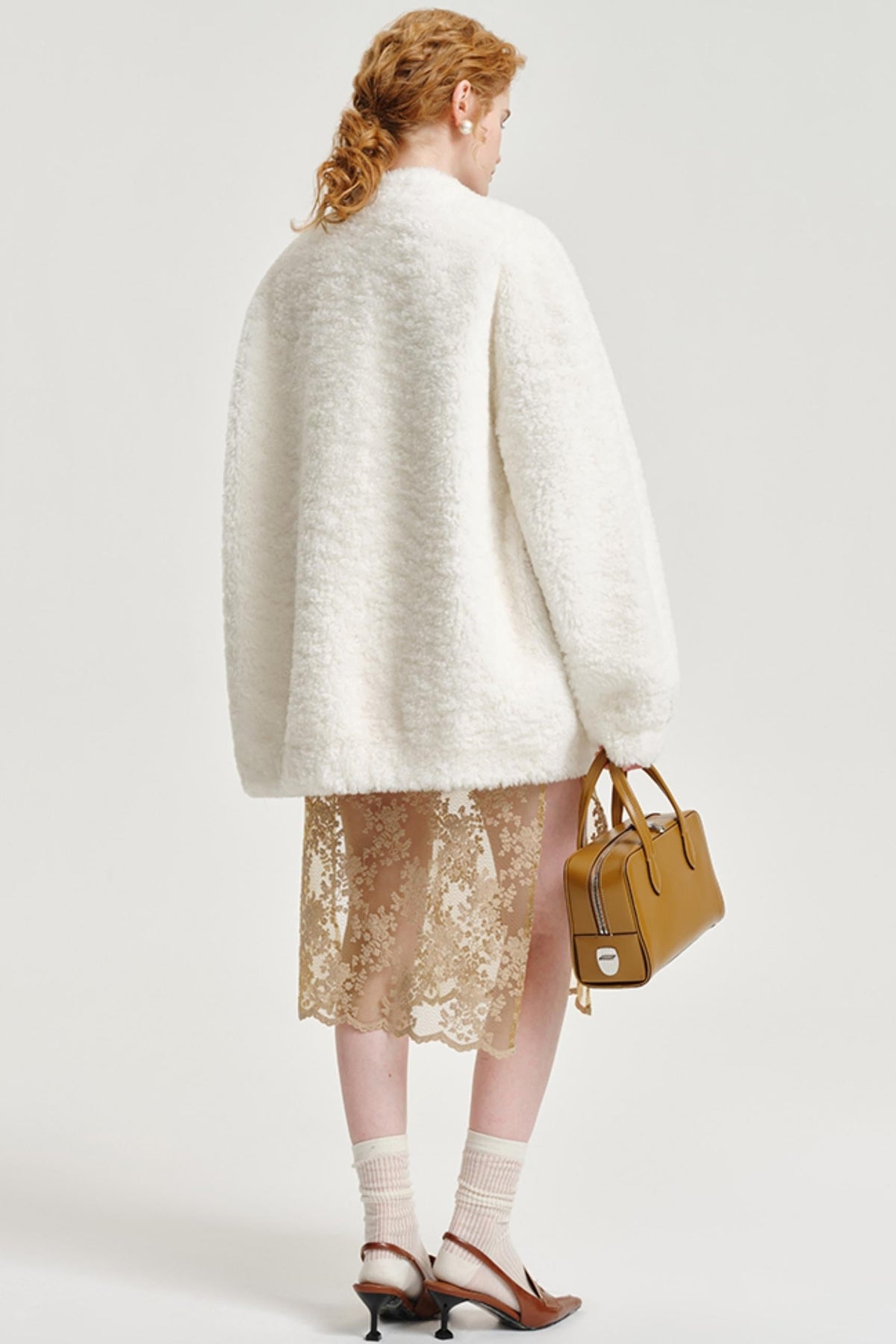 Shearling V-Neck Plus Jacket