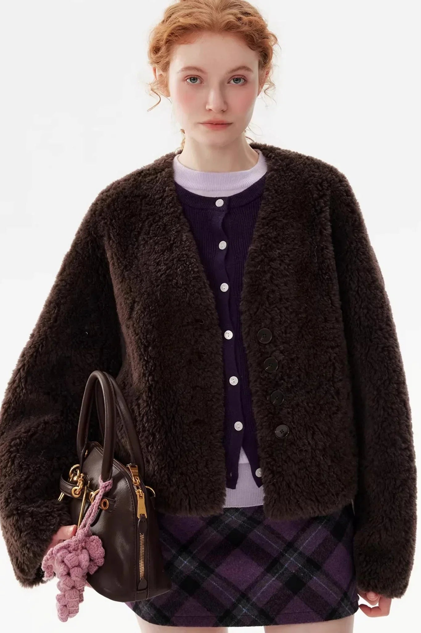 Shearling Wool Short Coat