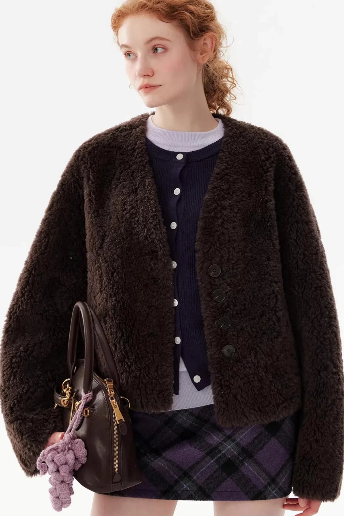 Shearling Wool Short Coat