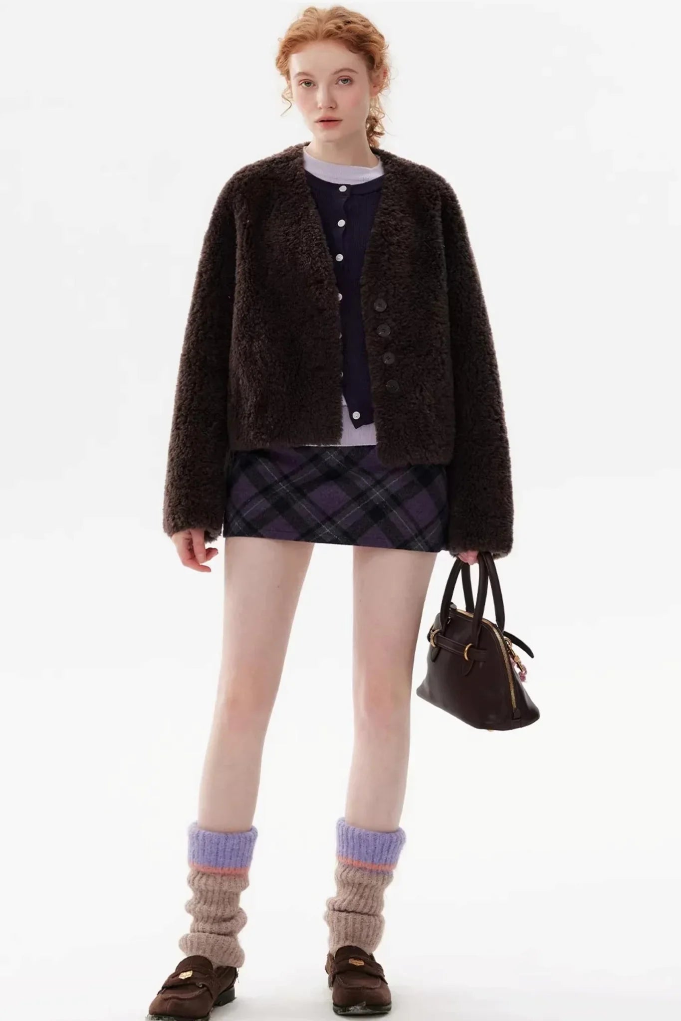 Shearling Wool Short Coat