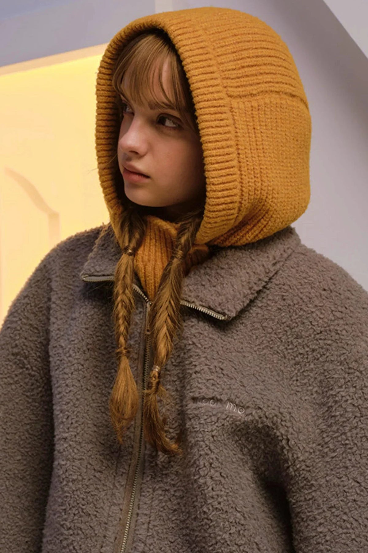 Sheep Wool Blend Knitted Balaclava