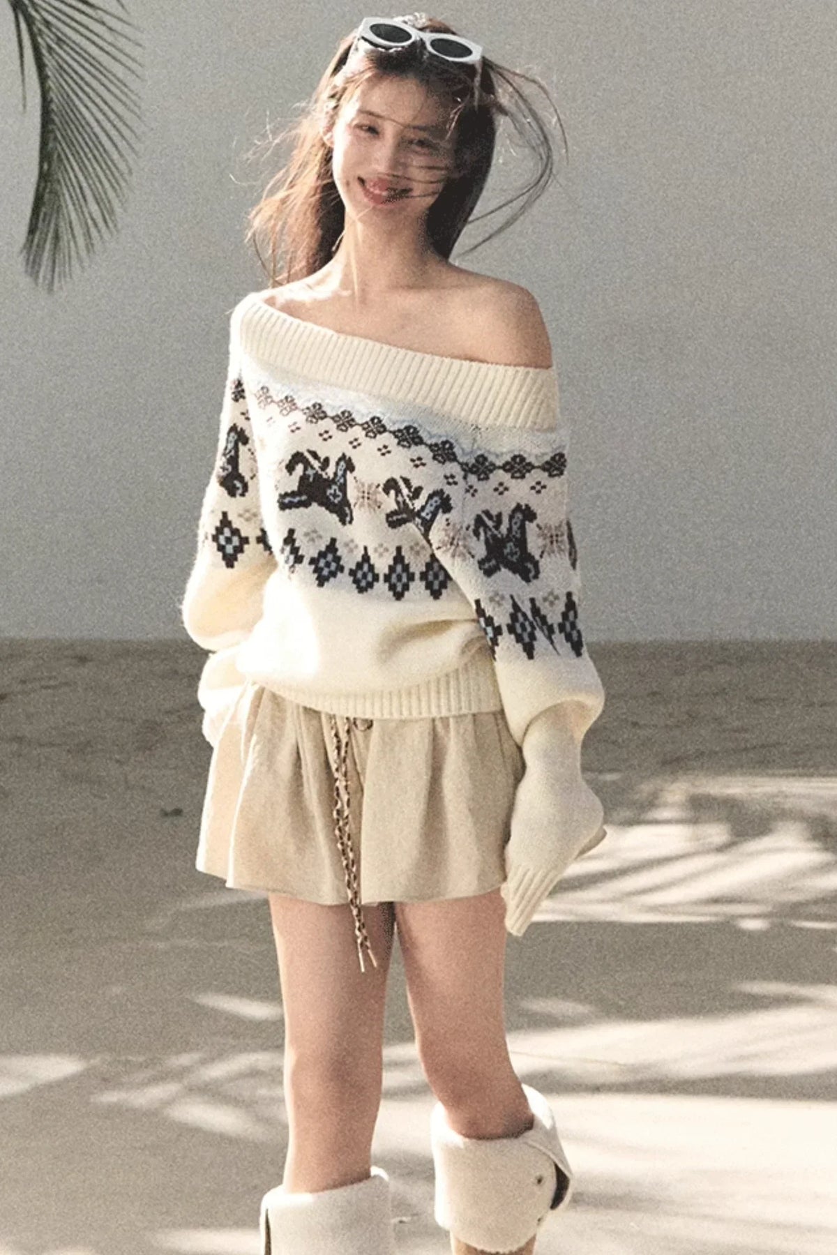 Sheep Wool Fair Isle Sweater