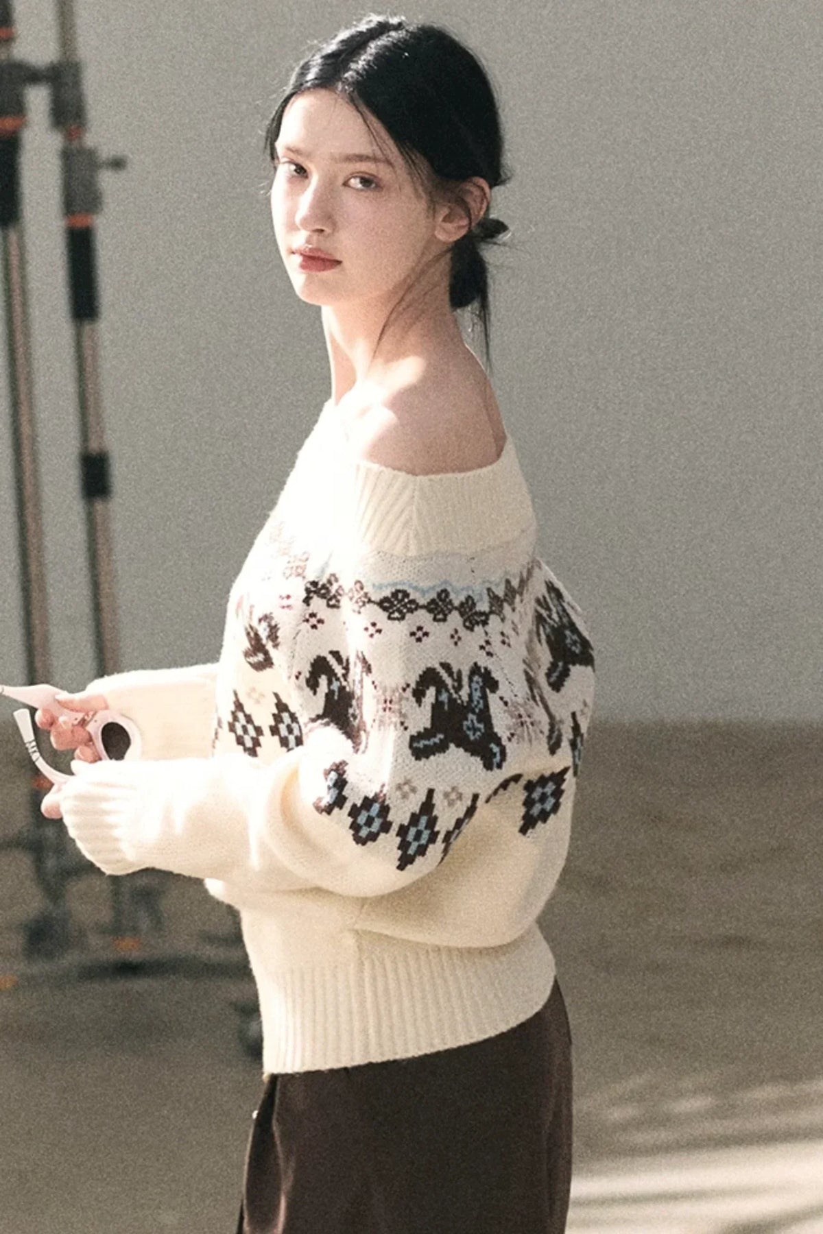 Sheep Wool Fair Isle Sweater